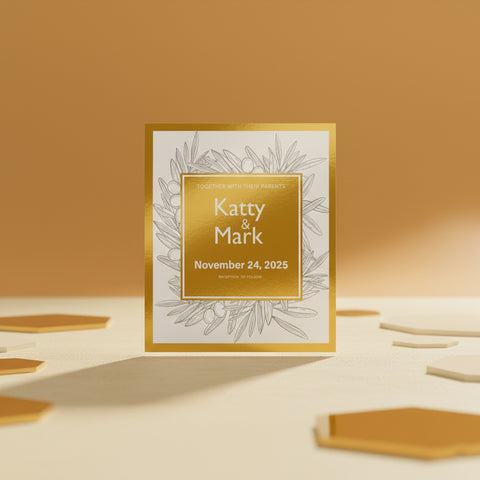 Gold Foil Sticker Glossy Lamination 80gsm