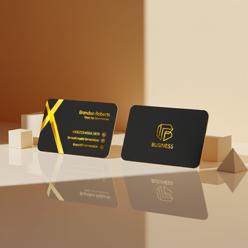 Rounded Corner Gold Foil Spot UV Matt Lamination 400gsm